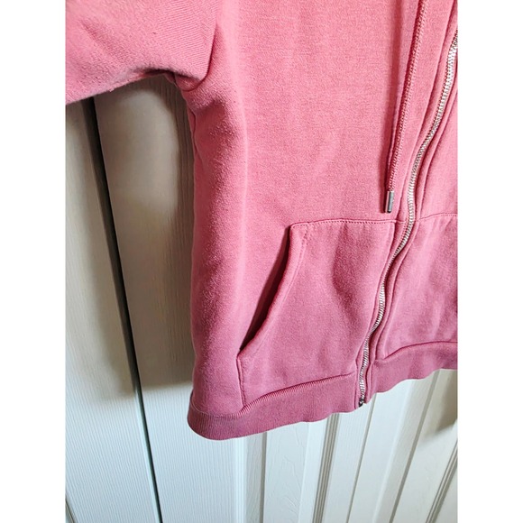 True Religion S Rose Pink Rhinestone Horseshoe Zip Up Hoodie Sweatshirt Women's - Picture 7 of 8
